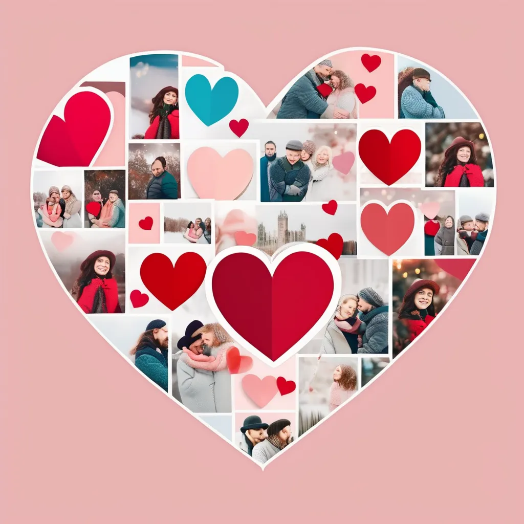 heart shape photo collage